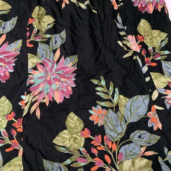 Patrons of Peace Maxi Skirt Floral Black Pull on - Picture 3 of 6